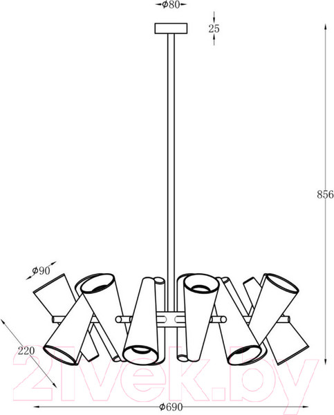 Изображение товара Люстра Maytoni Giro MOD095PL-14BS (латунь)