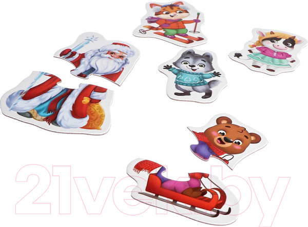 Изображение товара Набор пазлов Puzzle Time Веселый Новый год Макси-пазлы / 4868653 (46эл)