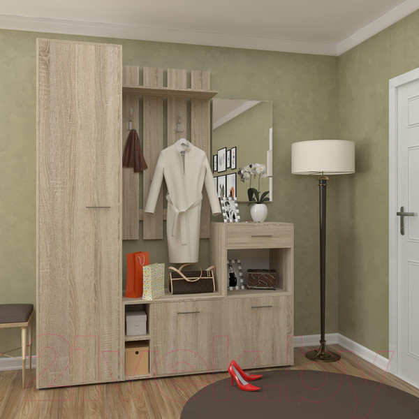 Изображение товара Вешалка для одежды Кортекс-мебель Лара ВП2 (дуб сонома)