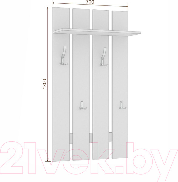 Изображение товара Вешалка для одежды Кортекс-мебель Лара ВП2 (дуб сонома)