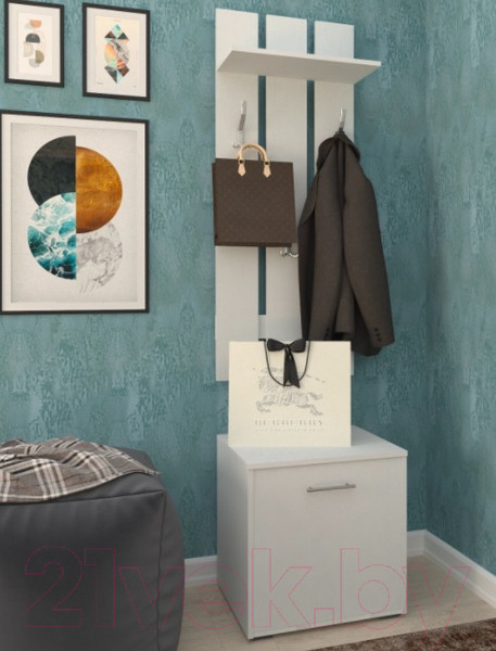 Изображение товара Секция в прихожую Кортекс-мебель Лара СП2 (белый)