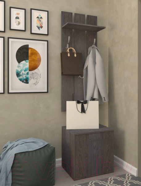 Изображение товара Секция в прихожую Кортекс-мебель Лара СП2 (береза)