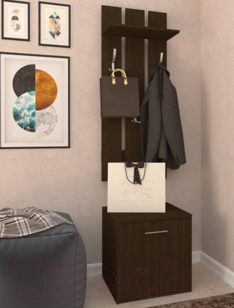 Изображение товара Секция в прихожую Кортекс-мебель Лара СП2 (венге)