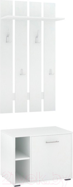 Изображение товара Секция в прихожую Кортекс-мебель Лара СП3 (белый)