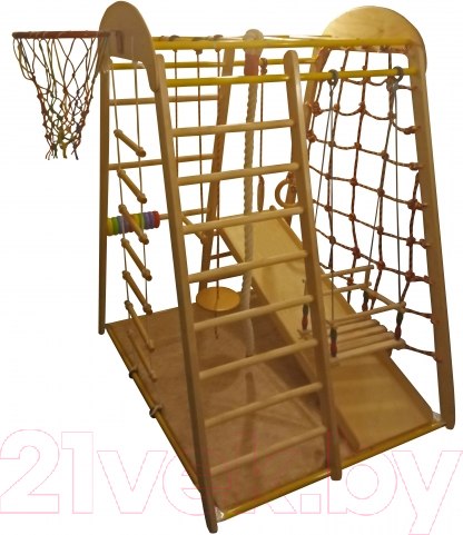 Изображение товара Детский спортивный комплекс Вертикаль Весёлый Малыш Wood с фанерным бортиком