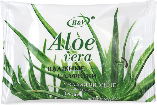 Изображение товара Влажные салфетки Витэкс Aloe Vera Увлажняющие с соком Алоэ (15шт)