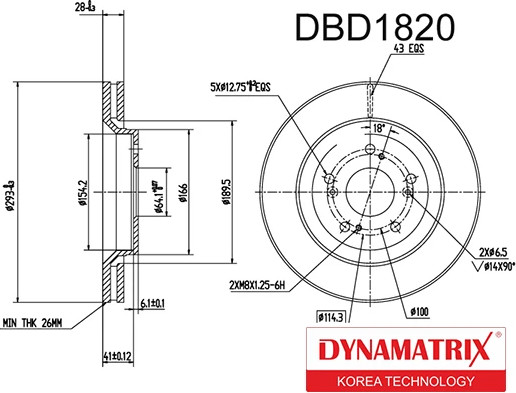 Изображение товара Тормозной диск Dynamatrix DBD1820