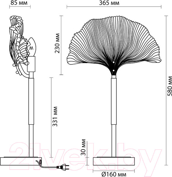 Изображение товара Прикроватная лампа Odeon Light Ventaglio 4870/1T