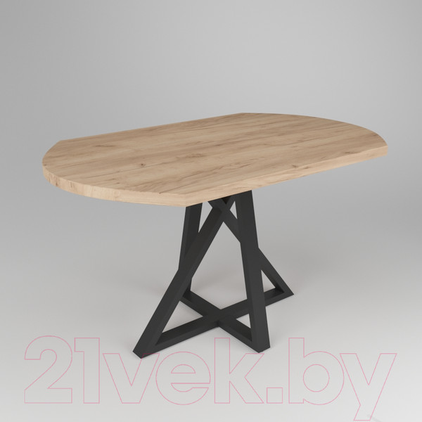 Изображение товара Обеденный стол Дабер 017 / С17.13.2.2 (опора металл черный/дуб крафт золото)