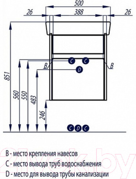 Изображение товара Тумба с умывальником Акватон Верди (1A1959K1VDAV0)