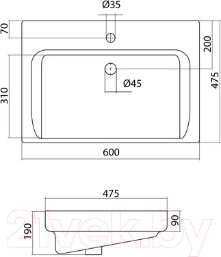 Изображение товара Тумба с умывальником Акватон Ронда (1A2050K1RSC20)