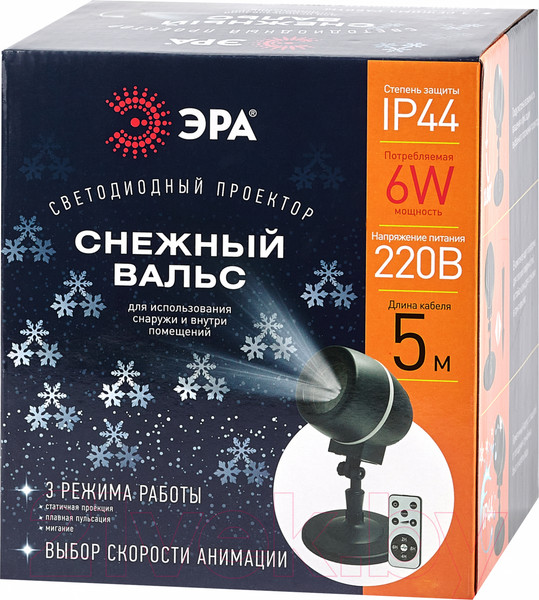 Изображение товара Лазерный проектор ЭРА Снежный вальс ENIOP-08 / Б0047979