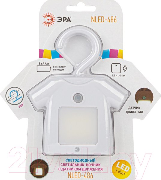 Изображение товара Ночник ЭРА NLED-486-1W-MS-W / Б0049345 (белый)