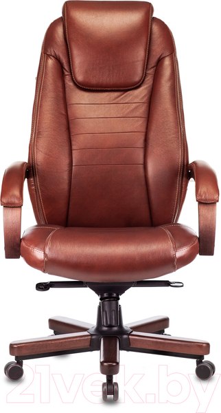 Изображение товара Кресло офисное Бюрократ T-9923WALNUT (светло-коричневый Leather Eichel/дерево)