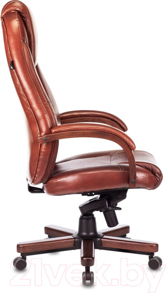 Изображение товара Кресло офисное Бюрократ T-9923WALNUT (светло-коричневый Leather Eichel/дерево)