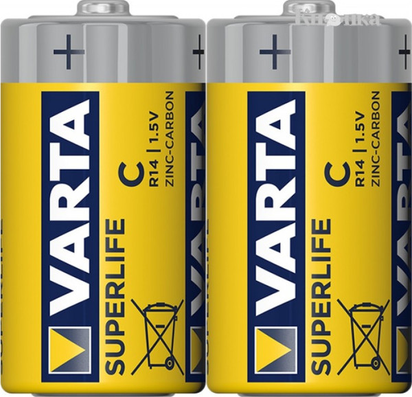 Изображение товара Комплект батареек Varta Superlife Baby 2C R14P 02014101302 (2шт)