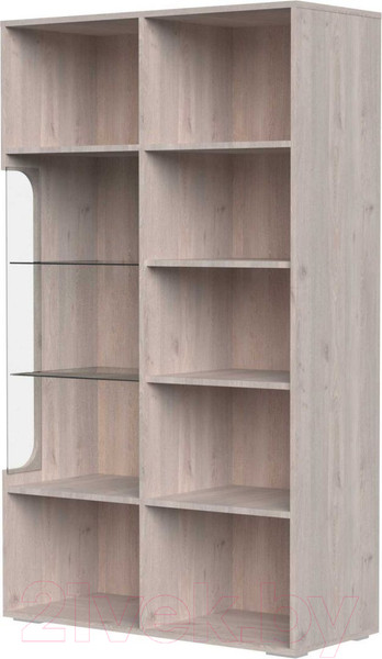 Изображение товара Шкаф с витриной Bravo Мебель Бриз 2дв (дуб нельсон/смоки софт/дуб ниагара)