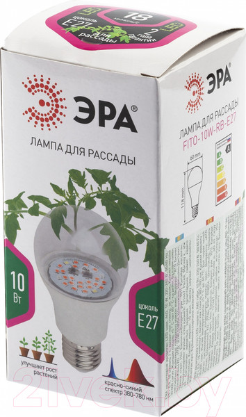 Изображение товара Лампа для растений ЭРА FITO-10W-RB-E27 / Б0050600