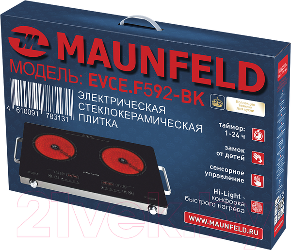 Изображение товара Электрическая настольная плита Maunfeld EVCE.F592-BK