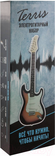 Изображение товара Электрогитара Terris Tpack-1 BK + комбик, чехол, стойка, тюнер