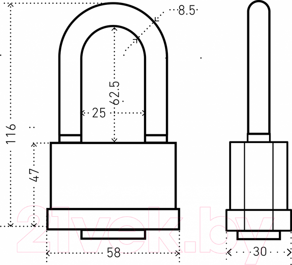 Изображение товара Замок навесной Аллюр ВС1Ч-375ПД