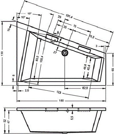 Изображение товара Ванна акриловая Riho Doppio 180 R (BA90005)