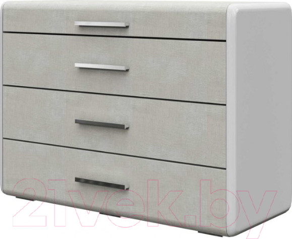 Изображение товара Комод Bravo Мебель Вива 4 ящ (белый глянец/платина/белый)