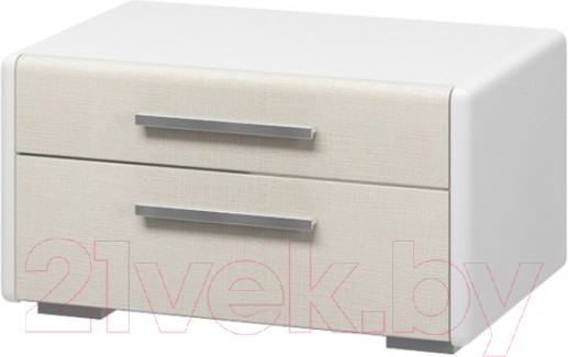 Изображение товара Прикроватная тумба Bravo Мебель Вива 2 ящ (белый глянец/платина/белый)