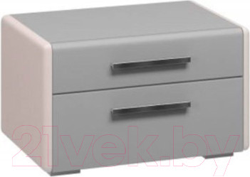 Изображение товара Прикроватная тумба Bravo Мебель Вива 2 ящ (мокко глянец/текстиль/латте)