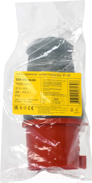 Изображение товара Вилка силовая IEK PSR02-032-4