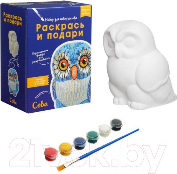 Изображение товара Набор для творчества Раскрась и подари Сова / IG-1028