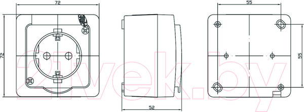 Изображение товара Розетка IEK Гермес Plus ERMP12-K03-16-54-EC