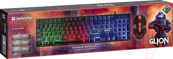 Изображение товара Комплект клавиатура и мышь Defender Glion C-123 RU / 45123