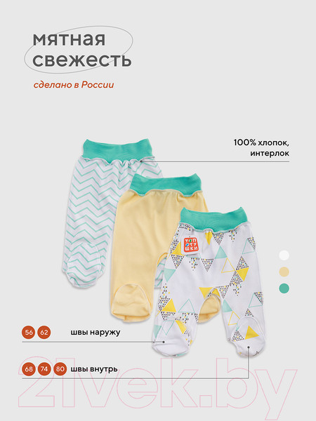 Изображение товара Набор ползунков Топотушки Три-О Мятная свежесть / 3136-62