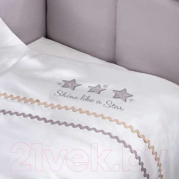 Изображение товара Комплект постельный для малышей Perina Toys Sateen Collection / ТСК6-01.1 (6 предметов, серый)