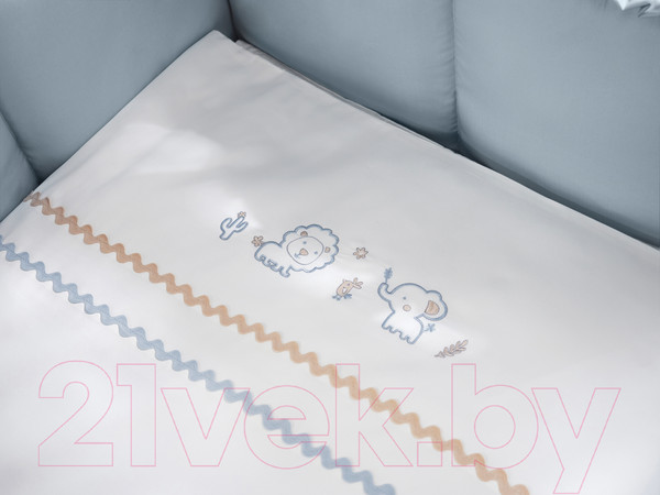 Изображение товара Комплект постельный для малышей Perina Toys Sateen Collection / ТСК6-02.2 (6 предметов, аквамарин)
