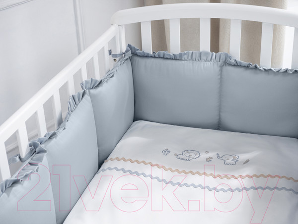 Изображение товара Комплект постельный для малышей Perina Toys Sateen Collection / ТСК6-02.2 (6 предметов, аквамарин)