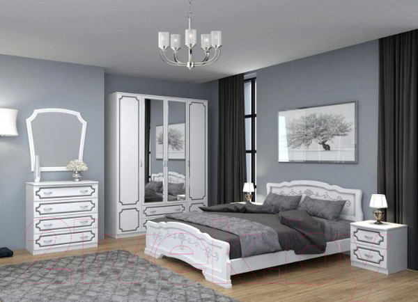 Изображение товара Комод Bravo Мебель Лак (белый/белый жемчуг)