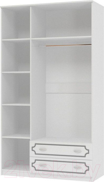 Изображение товара Шкаф Bravo Мебель Лак ШР-3 2 ящика 1 зеркало (белый/белый жемчуг)