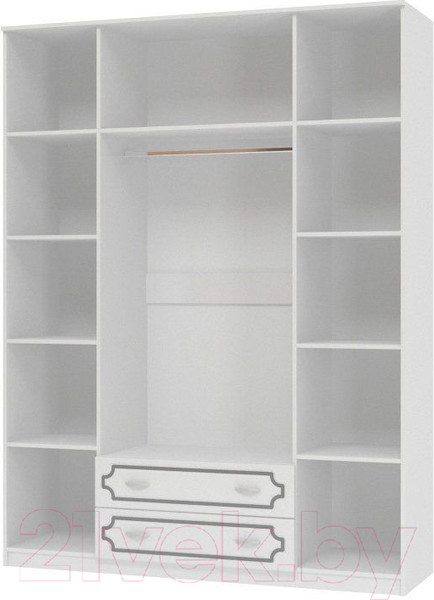 Изображение товара Шкаф Bravo Мебель Лак ШР-4 2 ящика (белый/белый жемчуг)