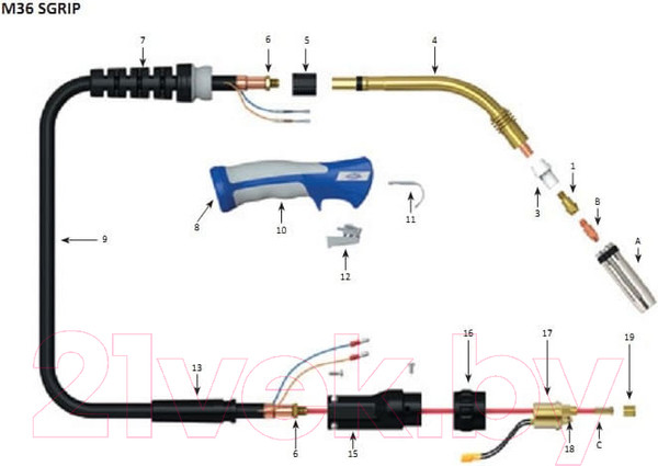 Изображение товара Горелка сварочная Most MOST SGRIP М36 / 5508303630 (3м)