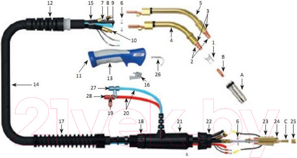 Изображение товара Горелка сварочная Most SGRIP M501 / 5508305013 (3м)