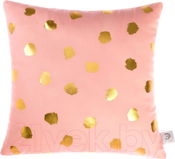 Изображение товара Подушка декоративная Этель Горошек розовый / 4580000 (40x40, велюр)