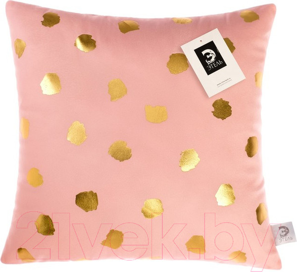 Изображение товара Подушка декоративная Этель Горошек розовый / 4580000 (40x40, велюр)