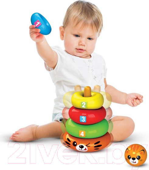 Изображение товара Развивающая игрушка Азбукварик Пирамидка-неваляшка Тигренок Люленьки / 4630027292315