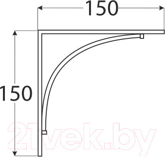 Изображение товара Полкодержатель Domax Bow 150 SR / 565101 (матовый серебристый)