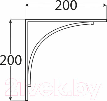 Изображение товара Полкодержатель Domax Bow 200 CZ / 565501 (матовый черный)