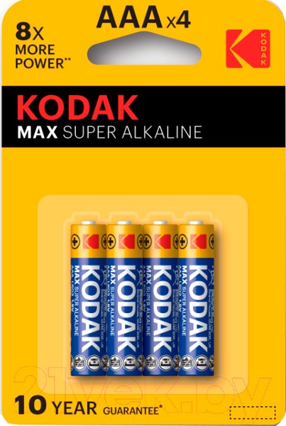 Изображение товара Комплект батареек Kodak Max LR03 AAA / 30952812 (4шт)