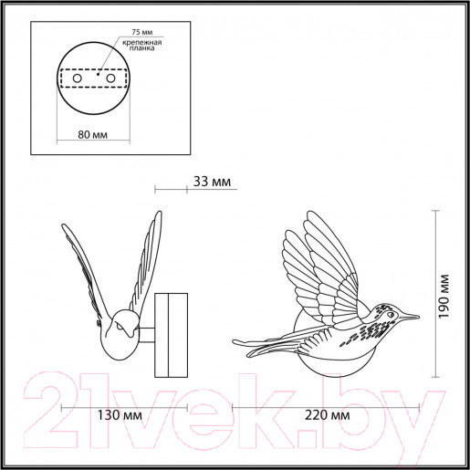 Изображение товара Бра Odeon Light Colombella 4310/3WLA