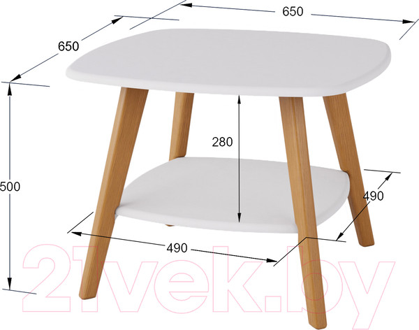 Изображение товара Журнальный столик Калифорния мебель Хадсон (белый)